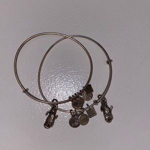 AUTHENTIC - Alex & Ani Bracelet - Otter duo pair; Silver